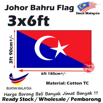 Johor Bahru Flag 3x6ft 90x180cm FJD3652